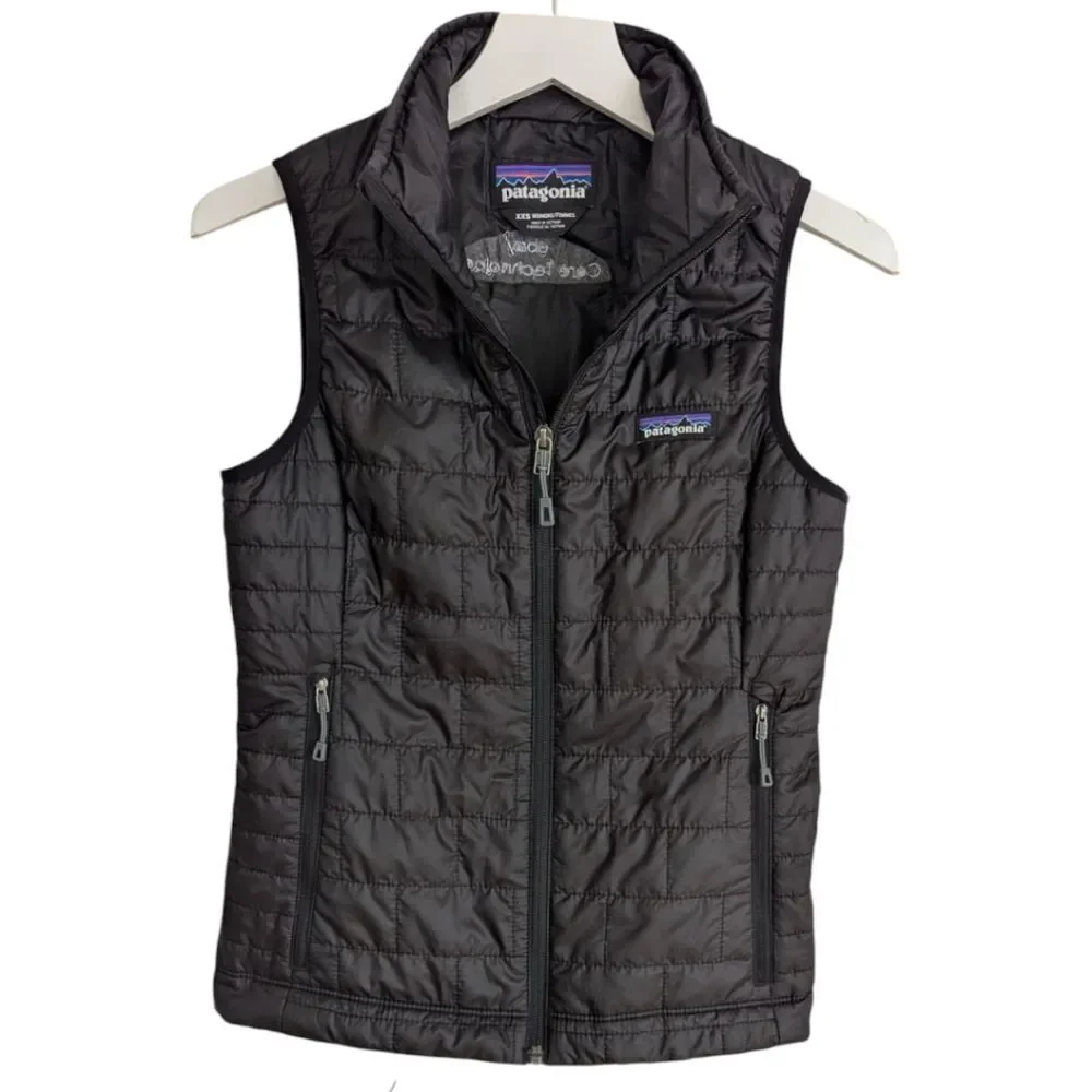 Patagonia x Ebay Embroidered Black Quilted Vest Zip Up Women's XXS STY84247 FA19 - Picture 2 of 9